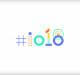 A white background features the text "#io18" in a stylized font. The hashtag is blue, the "i" is blue with an orange dot, the "o" is green, the number "1" is orange, and the "8" is comprised of two blue circles with a green circle around the first. Don't miss highlights from Google I/O 2018!