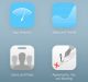 A grid of eight app icons on a light blue background. Icons include App Store (My Apps), speedometer (App Analytics), graph (Sales and Trends), financial reports (Payments and Financial Reports), iTunes Connect, user profiles (Users and Roles), signed document (Agreements, Tax, and Banking), and info sheet (Resources and Help).