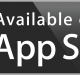 A gray and black rectangular badge with the Apple logo on the left side and the words "Available on the App Store" in white text on the right side, reminiscent of App Store spending trends from 2017 to 2018.