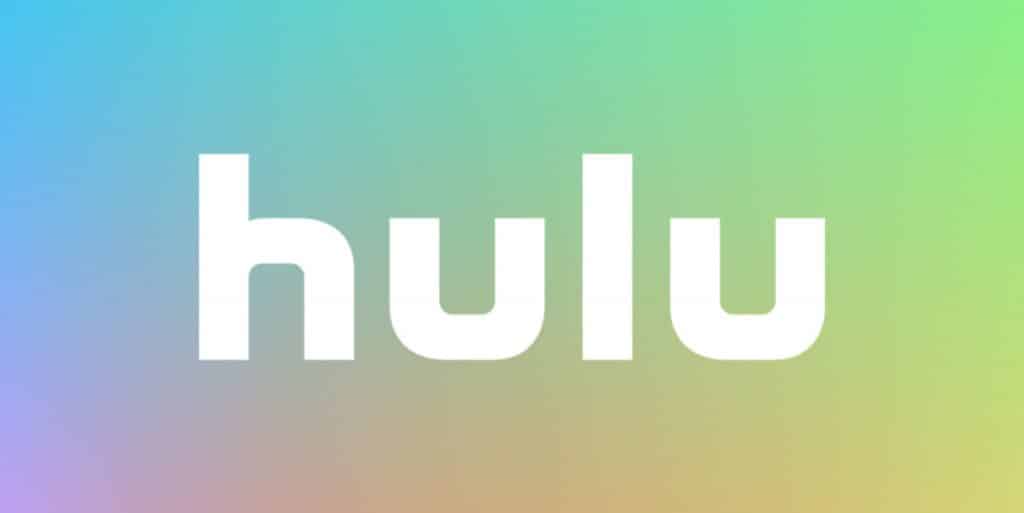 The logo for the streaming service Hulu, consisting of the word "hulu" in lowercase white letters, is centered against a gradient background transitioning from light blue to green to yellow. This visual identity highlights Hulu's unique brand under the extensive media umbrella of Disney.