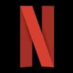 A large, stylized red letter "N" on a black background represents the Netflix logo, the popular streaming service. The design features a modern, ribbon-like appearance with a slightly three-dimensional effect.