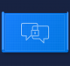 A blueprint-style illustration depicts two speech bubbles, one overlapping the other, with a lock symbol in the center where they intersect. The image suggests secure or encrypted communication, possibly hinting at privacy features. The background is dark blue with a grid pattern, reminiscent of tech updates like Messenger Changes.