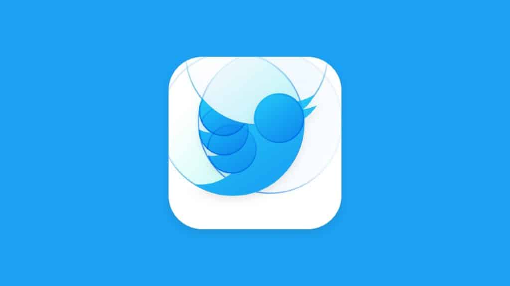 An overlapping design of Twitter's bird logo, featuring multiple blue bird silhouettes arranged in a layered fashion against a white background. The image, reminiscent of a Retweet icon, is set on a light blue square with rounded corners, creating a dynamic, modern look.