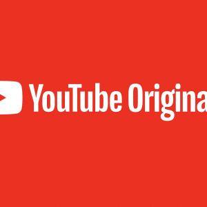 The image shows the YouTube Originals logo, featuring a red background with the YouTube play button icon on the left and the text "YouTube Originals" in white to the right of the icon, emphasizing its ad-supported content.