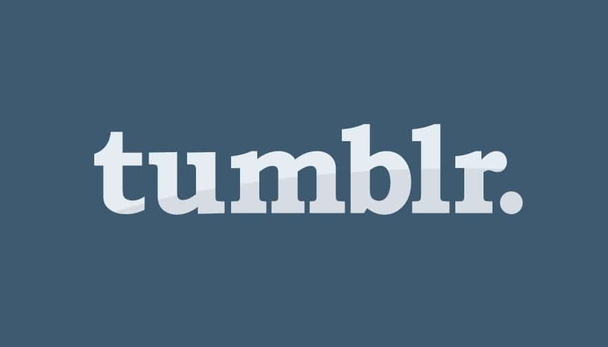 The logo of Tumblr, a microblogging and social networking website, is displayed in lowercase white letters with a period at the end on a dark teal background, reminiscent of design elements seen on WordPress.