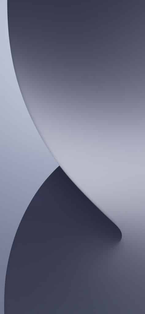 An abstract image perfect for phone wallpapers, showcasing smooth, curved shapes in muted shades of blue and gray. The design features a seamless blend of colors with light highlighting the contours, creating a soft gradient effect ideal for iOS 14 screens.