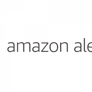 The Amazon Alexa logo, featuring a blue, circular speech bubble icon next to the text "amazon alexa" in lowercase sans-serif font, is simple and modern. This design effectively conveys the brand's focus on voice-activated technology across platforms like iOS and Android.