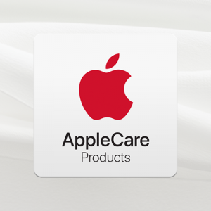 AppleCare | Apple Warranty Check: The image features a logo with a red apple symbol and a leaf on top, associated with Apple Inc. Below the logo, the text reads "AppleCare+ Products" on a square white background. The backdrop is draped with soft white fabric.