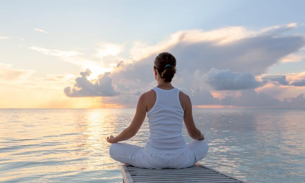 yoga at seashore