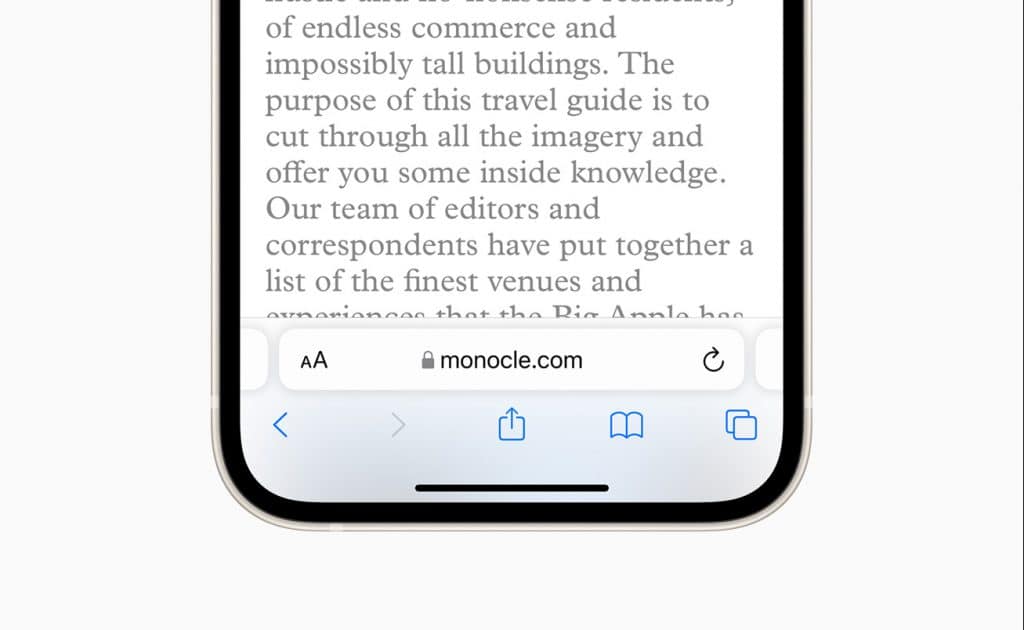 Safari in iOS 15