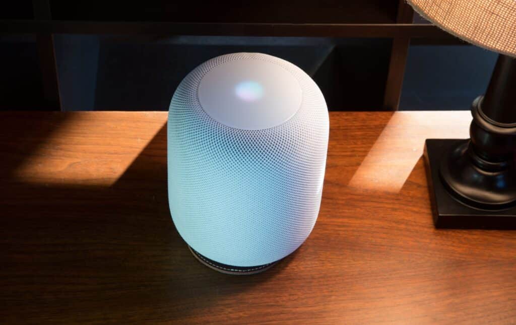 HomePod 2 wood surface