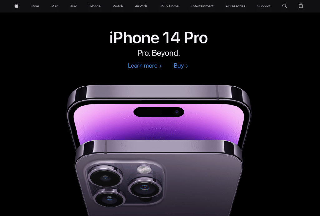 Apple website