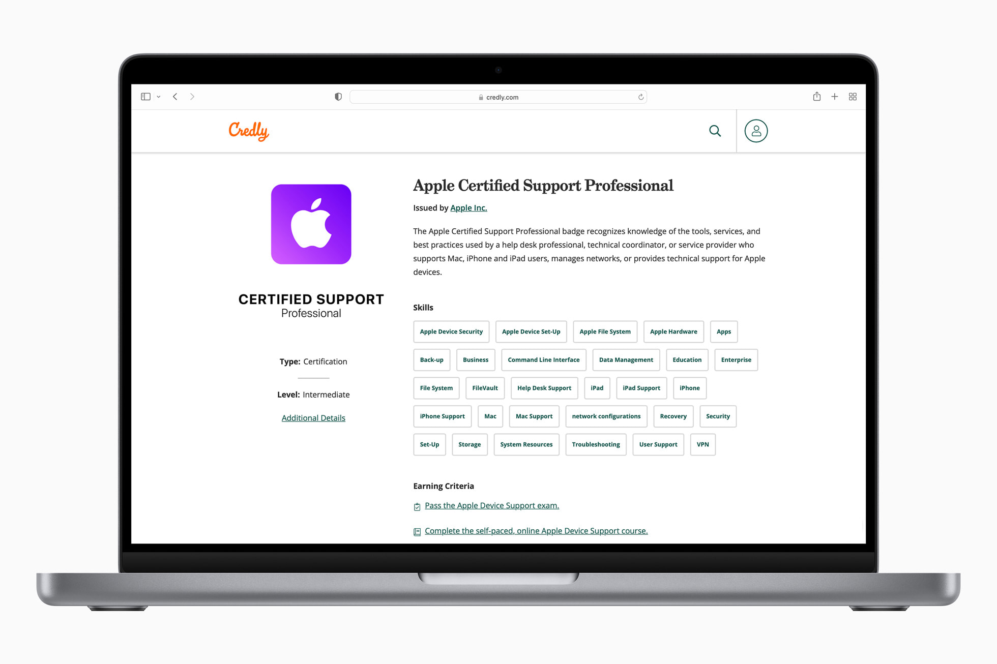 Apple new professional training Certified Support