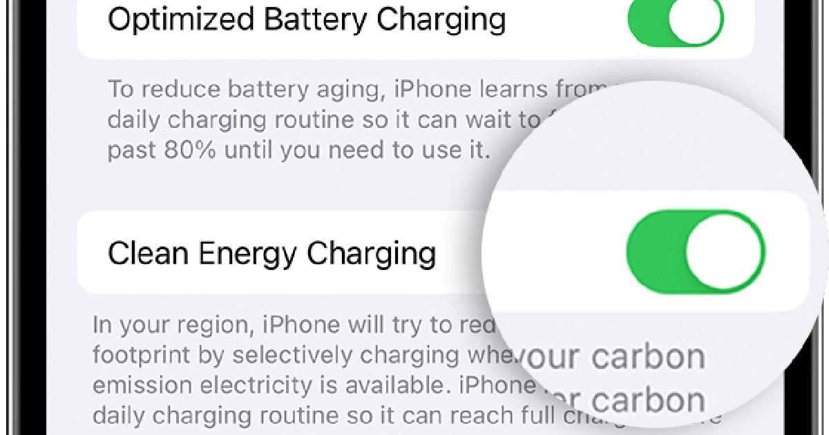 Clean Energy Charging iPhone Feature Explained