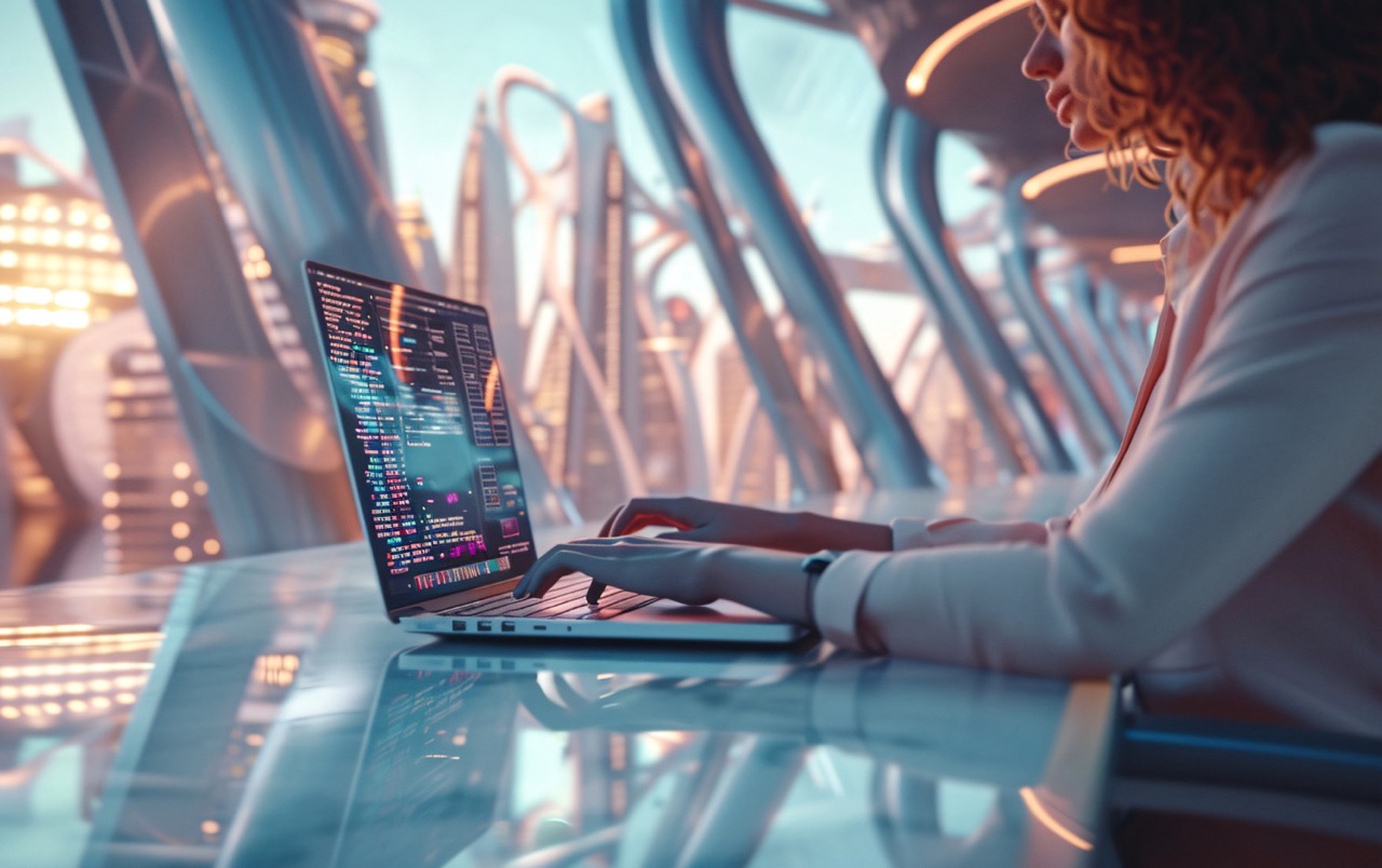 MacBook futuristic city Large