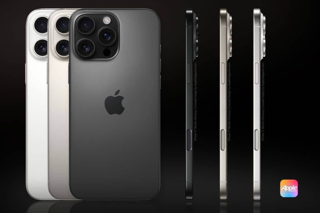 Close-up view of iPhone 17 Pro camera resolutions and layouts, showcasing upgraded sensors and new lens arrangement.