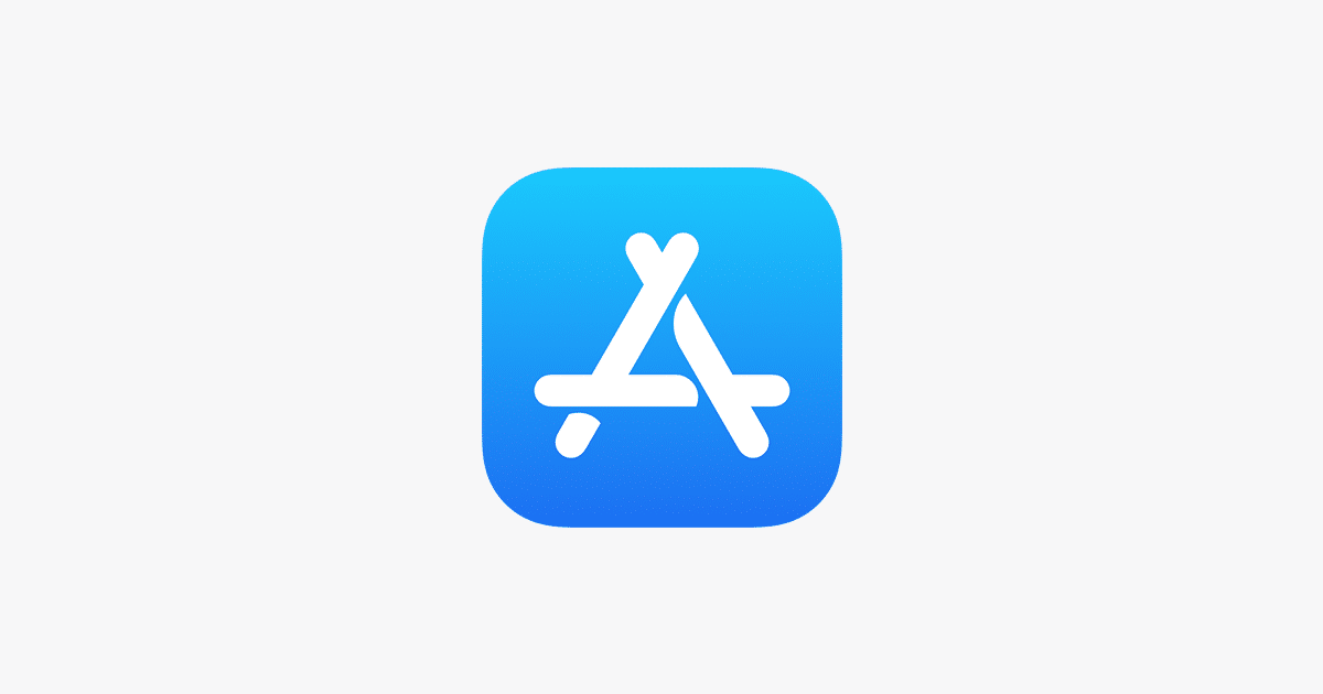 The App Store logo features a blue square with rounded corners, showcasing stylized white lines forming an "A". The background gracefully transitions from light to dark blue, reminiscent of the seamless flow found in AI-generated summaries.