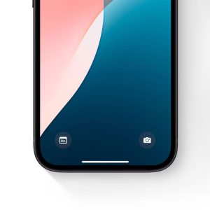 iOS 18 Lock Screen Controls: An iPhone running the newest iOS 18. The background fades from black to vibrant colors at the bottom. An AppleMagazine logo is in the lower right corner of its iOS 18 lock screen.