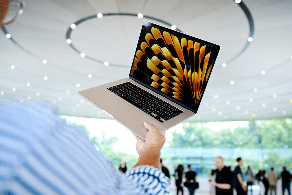 A new MacBook Air with the M4 chip displayed on a desk, highlighting features from the MacBook Air M4 announcement.