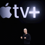 Apple TV 4K vs Roku comparison, showcasing Apple TV 4K’s ad-free interface and premium streaming experience on a modern TV screen, 2025.