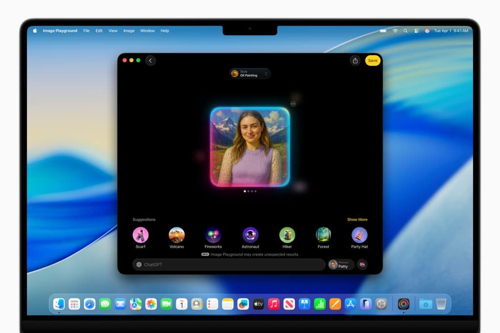 MacBook running macOS Tahoe beta 2, displaying refined system UI and updated Apple Intelligence tools.