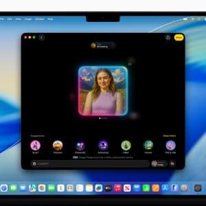 MacBook running macOS Tahoe beta 2, displaying refined system UI and updated Apple Intelligence tools.