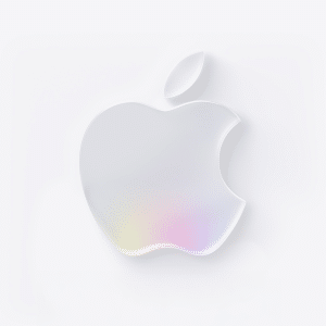 A white Apple logo with a subtle, soft rainbow-colored gradient at the bottom, set against a light gray background—perfect for highlighting Apple Q3 2025 earnings updates.