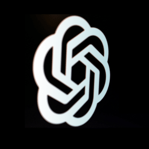 A white geometric, intertwined knot design on a black background, representing the OpenAI logo, symbolizes innovation behind ChatGPT and emerging models like GPT-5.