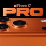 A close up of a cell phone featuring the bold design of the iPhone 17 Pro Max.