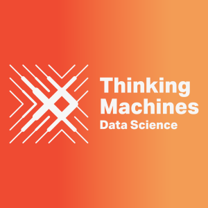Logo of Thinking Machines Lab featuring a geometric white symbol on the left and the company name in bold white text on an orange-to-yellow gradient background, reflecting AI consistency at the core of their brand identity.