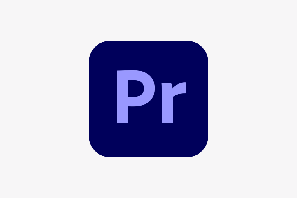 A dark blue rounded square icon with the light purple letters "Pr" in the center, representing the Adobe Premiere Pro logo, used for editing YouTube Shorts, on a light gray background.