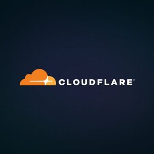 Cloudflare logo featuring an orange cloud to the left of "CLOUDFLARE" in white, set against a dark gradient background—commonly seen during updates or maintenance after a Cloudflare global network issue.