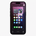 An iPhone displaying its home screen with app icons and widgets, featuring overlay options for sharing, searching, and more—perfect for any iPhone Screenshot Guide.