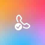A white phone receiver icon with a check mark, symbolizing a Trusted Phone Number, sits on a gradient background of yellow, orange, pink, and blue shades. The Apple logo appears in the bottom-right corner.
