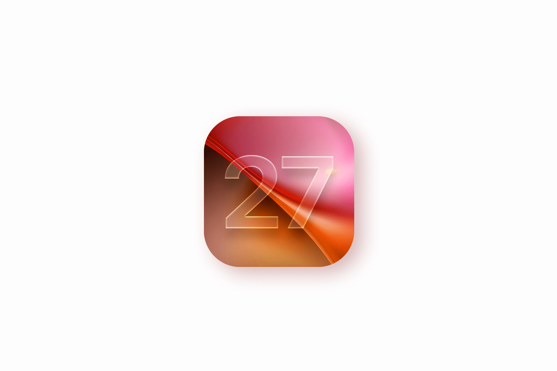 A logo featuring a number, inspired by the sleek design language of iOS 27.