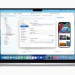 Xcode Agentic Coding - A MacBook displays Apple's Xcode Agentic development environment with an iOS app project open, showing settings for Core Intelligence and a preview of the app's interface on an iPhone simulator.