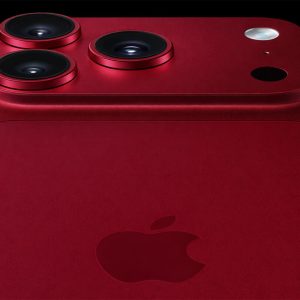 iPhone 18 red color concept with triple-camera system and matte aluminum finish.