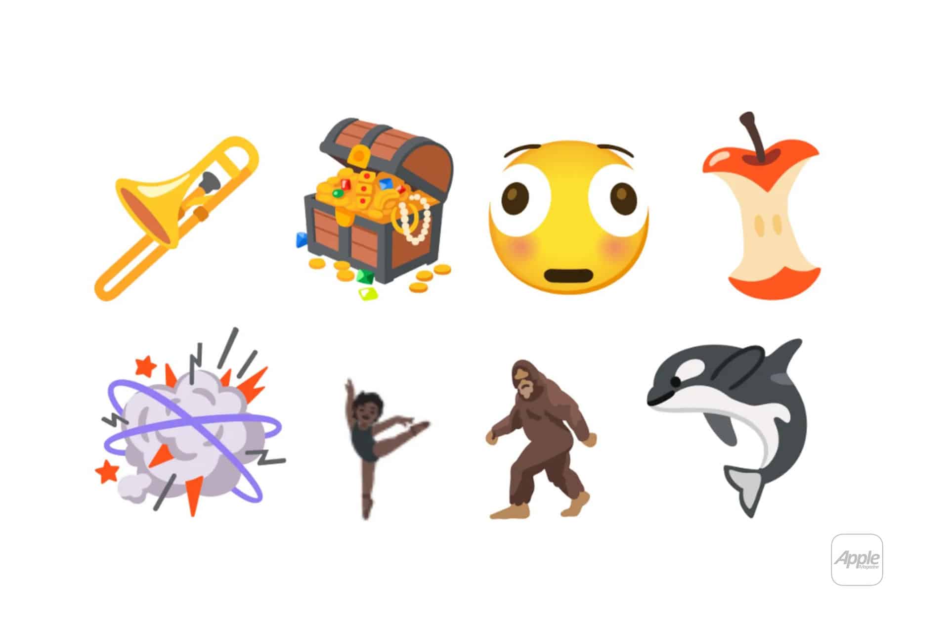 iPhone Upgrade: 13 Enhancements Arrive With iOS 26.4 | Colorful emojis—including a trombone, treasure chest, apple core, orca whale | Celebrating new icons in iOS 26.4 and the latest iPhone 13 enhancements.