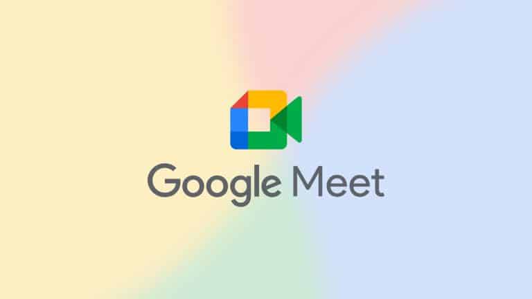 Google Meet CarPlay logo with a colorful camera icon above the text “Google Meet,” set against a soft gradient background in yellow, pink, blue, and green tones.