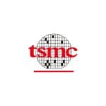 TSMC logo featuring the letters "tsmc" in bold red font over a stylized black and white semiconductor wafer, with a red horizontal line beneath—symbolizing rising TSMC AI chip demand in the tech industry.