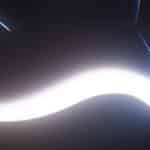 Abstract image featuring a glowing, curved white shape on a dark background, with smooth gradients and blurred edges—evoking the futuristic and ethereal feel of WWDC26 developer betas.