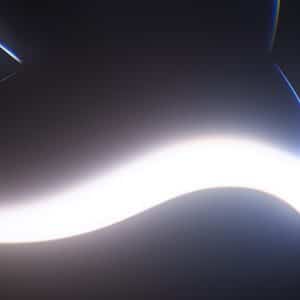 Abstract image featuring a glowing, curved white shape on a dark background, with smooth gradients and blurred edges—evoking the futuristic and ethereal feel of WWDC26 developer betas.