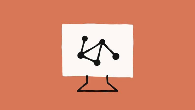 A simple illustration of a computer monitor displaying a line graph with five connected dots, set against a solid orange background—perfect for showcasing data trends in a Claude AI or Anthropic Mac app interface.